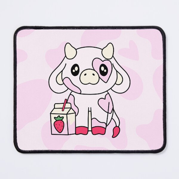 Item preview, Cute Pink Strawberry Cow Kawaii Strawberry Milk Cow designed and sold by HayleeDesigns.