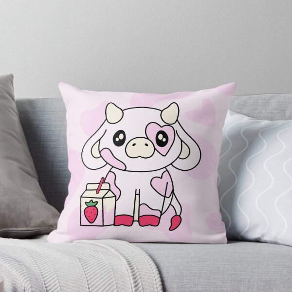 Item preview, Cute Pink Strawberry Cow Kawaii Strawberry Milk Cow designed and sold by HayleeDesigns.