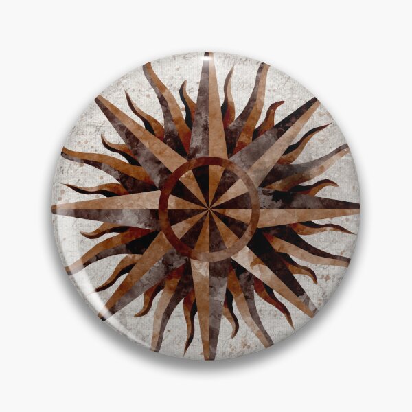 Item preview, Natural Wood Tones Watercolor Compass Rose Linen Look with Script designed and sold by Valerie Englehart.