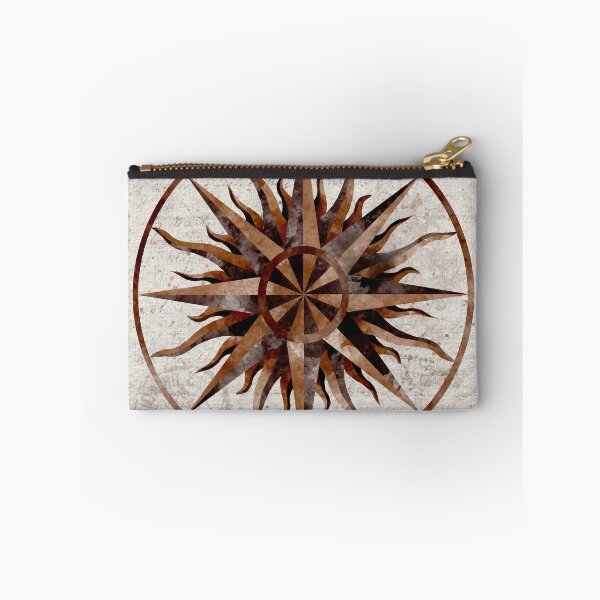 Item preview, Natural Wood Tones Watercolor Compass Rose Linen Look with Script designed and sold by Valerie Englehart.