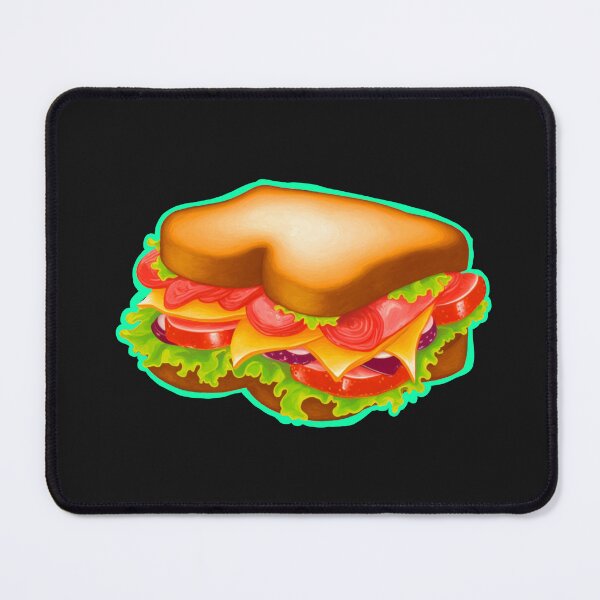Item preview, Sandwich, colorful mixed media digital illustration of a delicious sandwich designed and sold by WhatWhatDesigns.