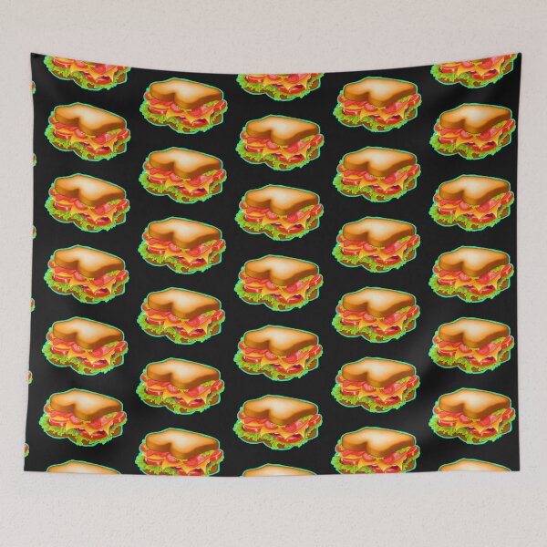 Item preview, Sandwich, colorful mixed media digital illustration of a delicious sandwich designed and sold by WhatWhatDesigns.