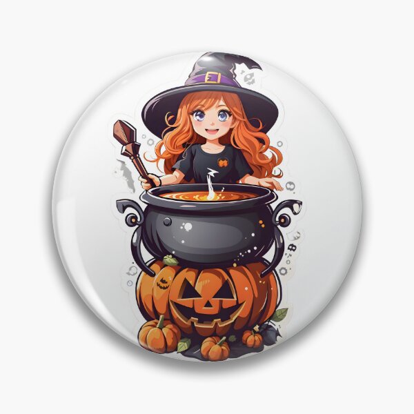 Item preview, Linda bruja de halloween con un caldero designed and sold by PCGDrawing.