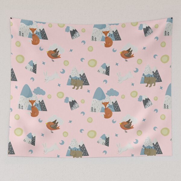 Item preview, Simple Scandinavia style wild animals mountain pattern designed and sold by PlusAdore.