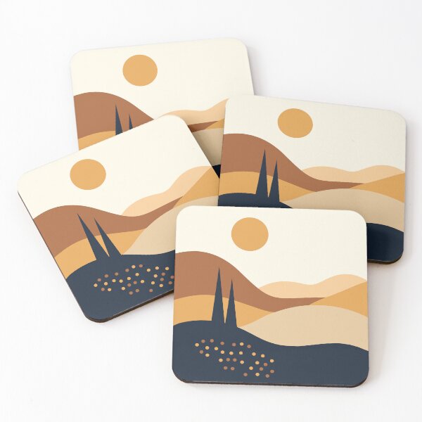 Item preview, Abstract Landscape in Light Amber and Navy designed and sold by Barkozavr.