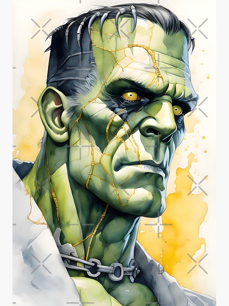 Original Watercolor Artwork Frankenstein's Monster Halloween factory Wall Painting