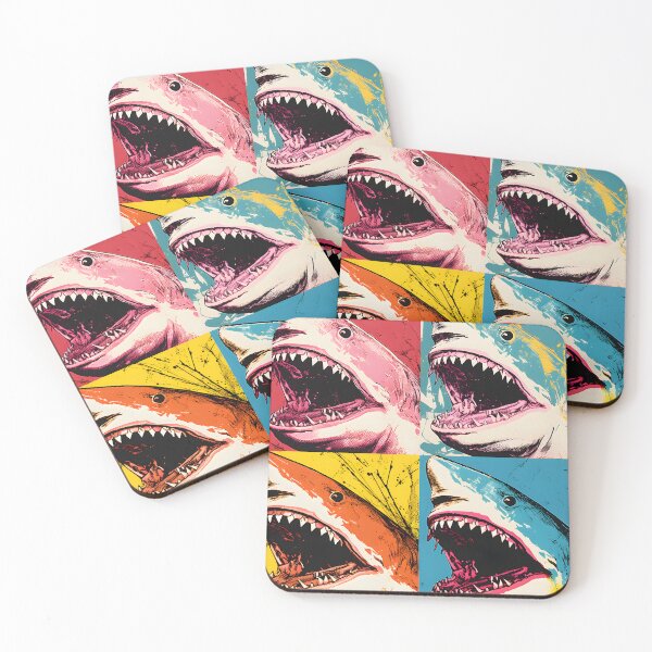 Artikelvorschau, Hai-Porträtkunst. Tier bunt. Tierkissen. entworfen und verkauft von formform.