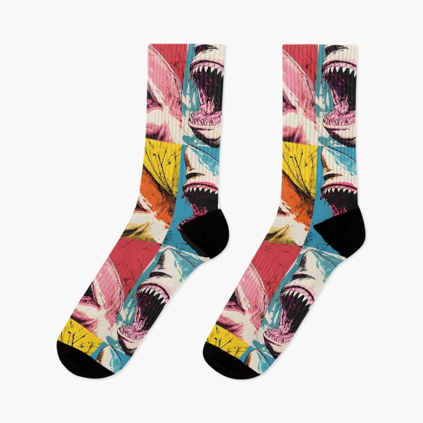 Item preview, shark portrait art. animal colorful. Animal throw pillow.  designed and sold by formform.