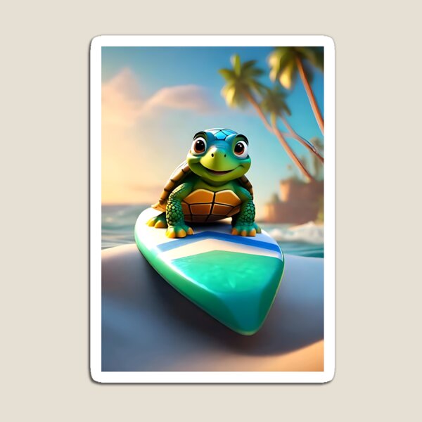 Item preview, Turtle on a surf board designed and sold by AiArtworkz.