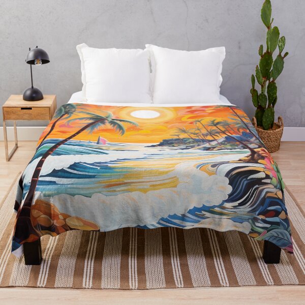 Item preview, Psychedelic beach scene with colorful waves designed and sold by Win Hardy.