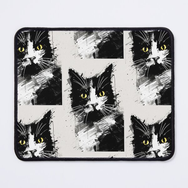 Item preview, Eccentric Cat: Unique Black and White Graphic designed and sold by Piotrek0001.