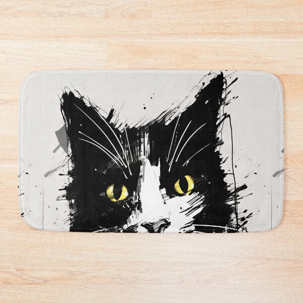 Item preview, Eccentric Cat: Unique Black and White Graphic designed and sold by Piotrek0001.