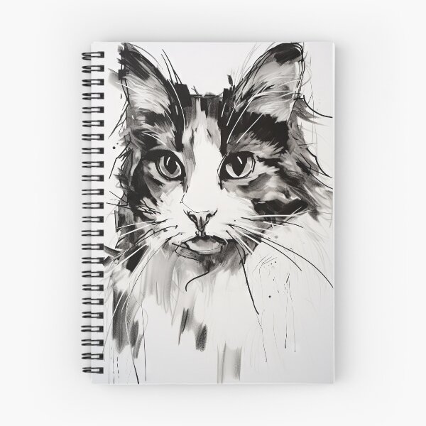 Item preview, Eccentric Cat: Unique Black and White Graphic designed and sold by Piotrek0001.