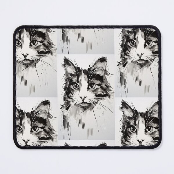 Item preview, Eccentric Cat: Unique Black and White Graphic designed and sold by Piotrek0001.