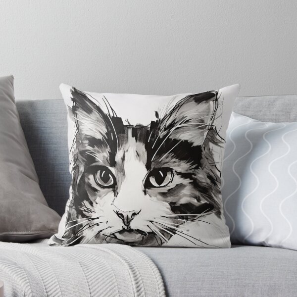 Item preview, Eccentric Cat: Unique Black and White Graphic designed and sold by Piotrek0001.