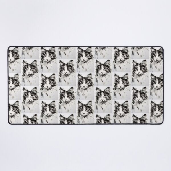 Item preview, Eccentric Cat: Unique Black and White Graphic designed and sold by Piotrek0001.