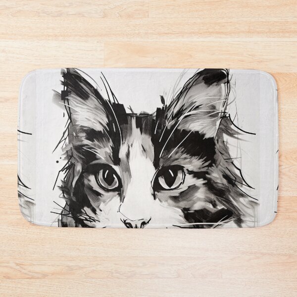 Item preview, Eccentric Cat: Unique Black and White Graphic designed and sold by Piotrek0001.