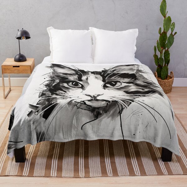 Item preview, Eccentric Cat: Unique Black and White Graphic designed and sold by Piotrek0001.