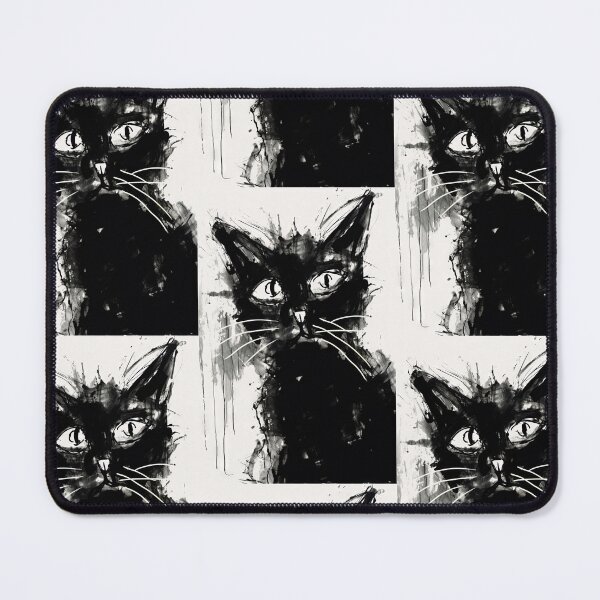 Item preview, Eccentric Cat: Unique Black and White Graphic designed and sold by Piotrek0001.