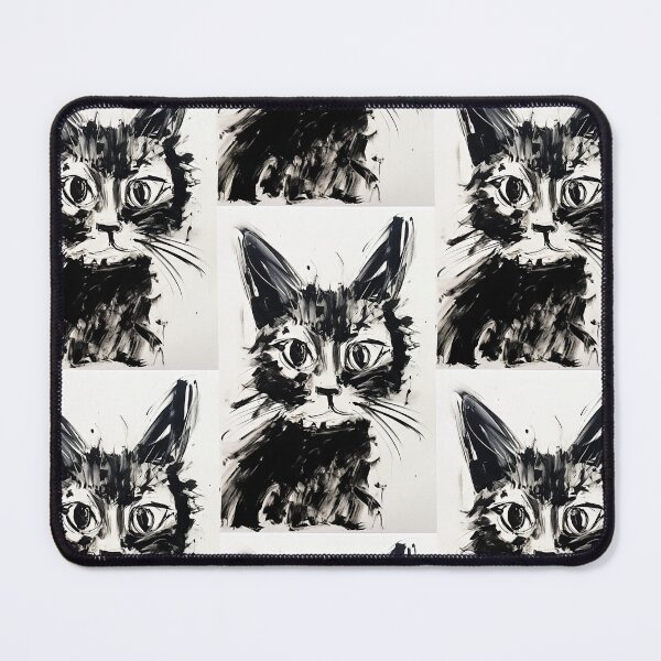 Item preview, Eccentric Cat: Unique Black and White Graphic designed and sold by Piotrek0001.