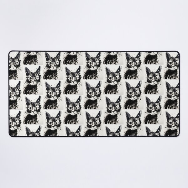 Item preview, Eccentric Cat: Unique Black and White Graphic designed and sold by Piotrek0001.