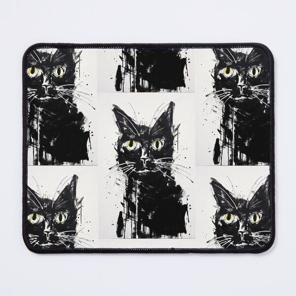 Item preview, Eccentric Cat: Unique Black and White Graphic designed and sold by Piotrek0001.