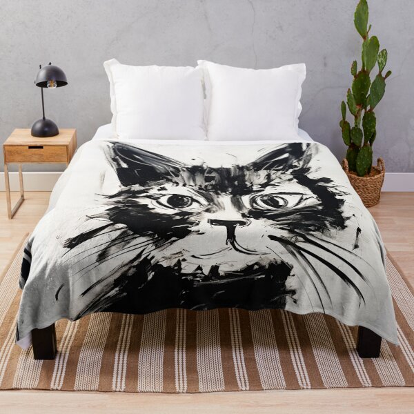 Item preview, Eccentric Cat: Unique Black and White Graphic designed and sold by Piotrek0001.