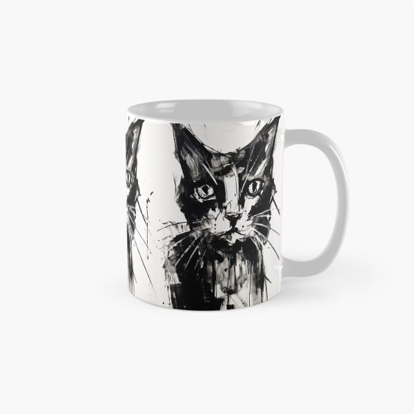Item preview, Eccentric Cat: Unique Black and White Graphic designed and sold by Piotrek0001.