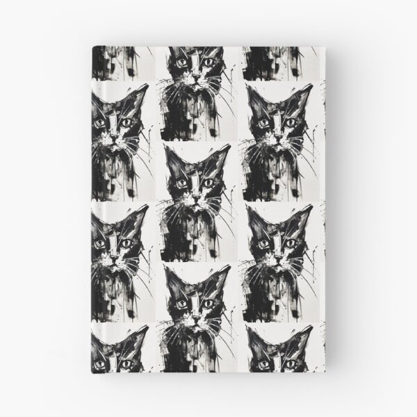 Item preview, Eccentric Cat: Unique Black and White Graphic designed and sold by Piotrek0001.