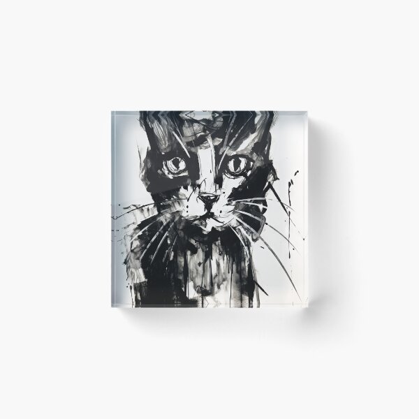 Item preview, Eccentric Cat: Unique Black and White Graphic designed and sold by Piotrek0001.