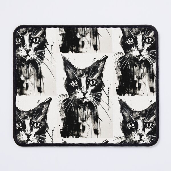 Item preview, Eccentric Cat: Unique Black and White Graphic designed and sold by Piotrek0001.