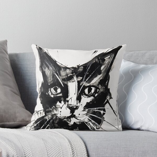 Item preview, Eccentric Cat: Unique Black and White Graphic designed and sold by Piotrek0001.