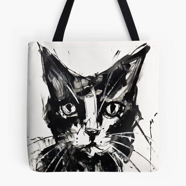 Item preview, Eccentric Cat: Unique Black and White Graphic designed and sold by Piotrek0001.