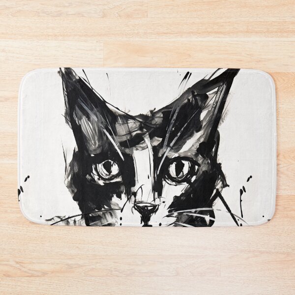 Item preview, Eccentric Cat: Unique Black and White Graphic designed and sold by Piotrek0001.