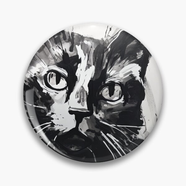 Item preview, Eccentric Cat: Unique Black and White Graphic designed and sold by Piotrek0001.