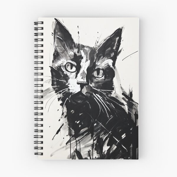 Item preview, Eccentric Cat: Unique Black and White Graphic designed and sold by Piotrek0001.