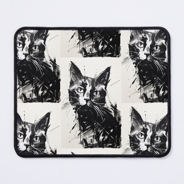 Item preview, Eccentric Cat: Unique Black and White Graphic designed and sold by Piotrek0001.