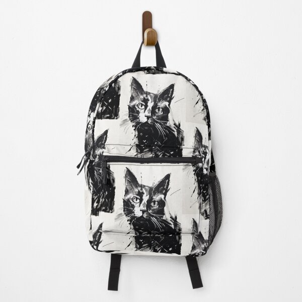 Item preview, Eccentric Cat: Unique Black and White Graphic designed and sold by Piotrek0001.