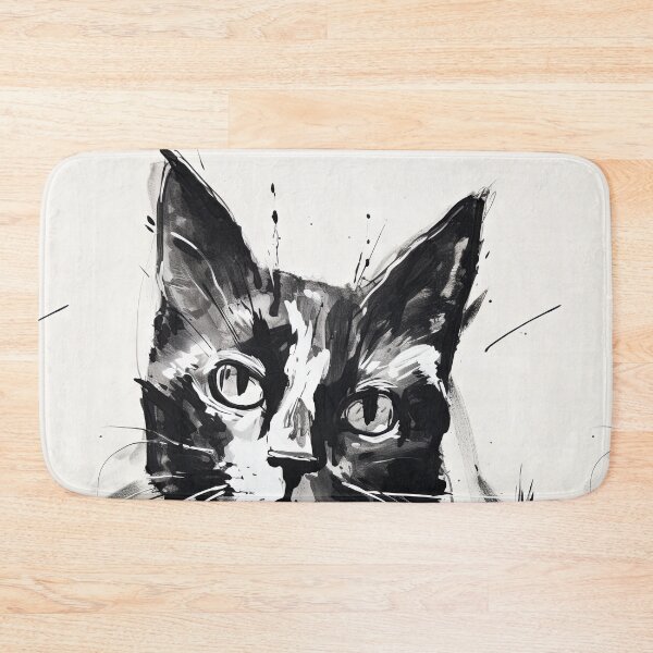 Item preview, Eccentric Cat: Unique Black and White Graphic designed and sold by Piotrek0001.