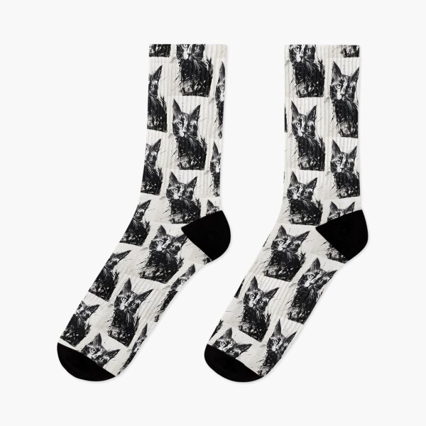 Item preview, Eccentric Cat: Unique Black and White Graphic designed and sold by Piotrek0001.