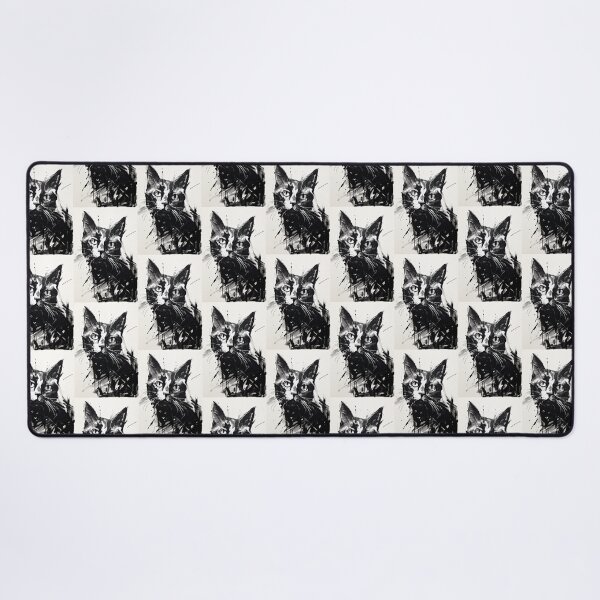 Item preview, Eccentric Cat: Unique Black and White Graphic designed and sold by Piotrek0001.