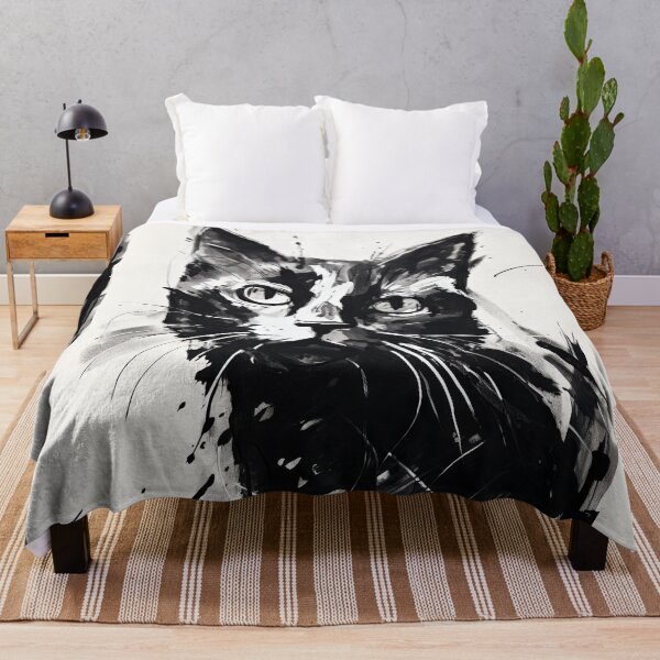 Item preview, Eccentric Cat: Unique Black and White Graphic designed and sold by Piotrek0001.
