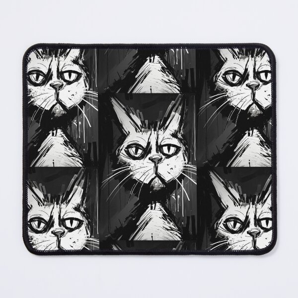 Item preview, Eccentric Cat: Unique Black and White Graphic designed and sold by Piotrek0001.