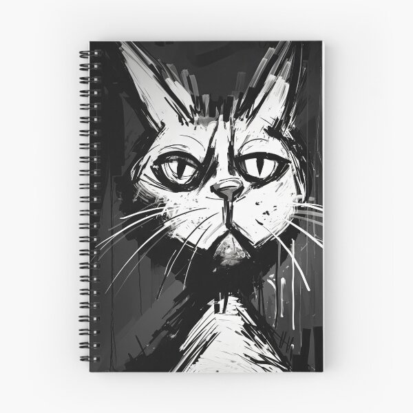 Item preview, Eccentric Cat: Unique Black and White Graphic designed and sold by Piotrek0001.
