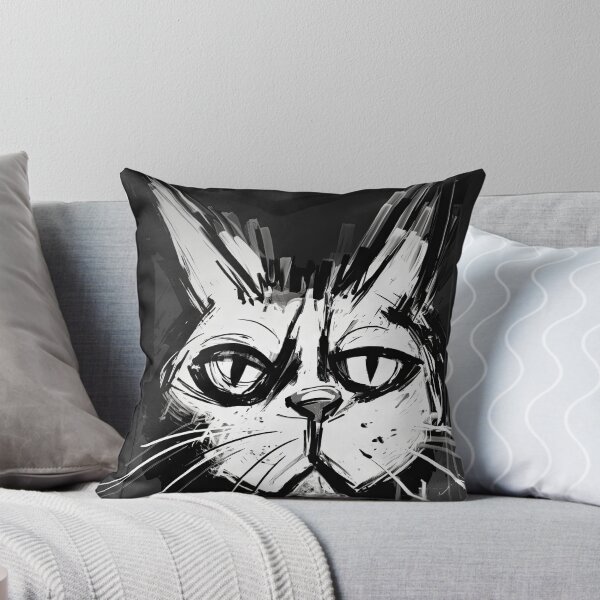 Item preview, Eccentric Cat: Unique Black and White Graphic designed and sold by Piotrek0001.