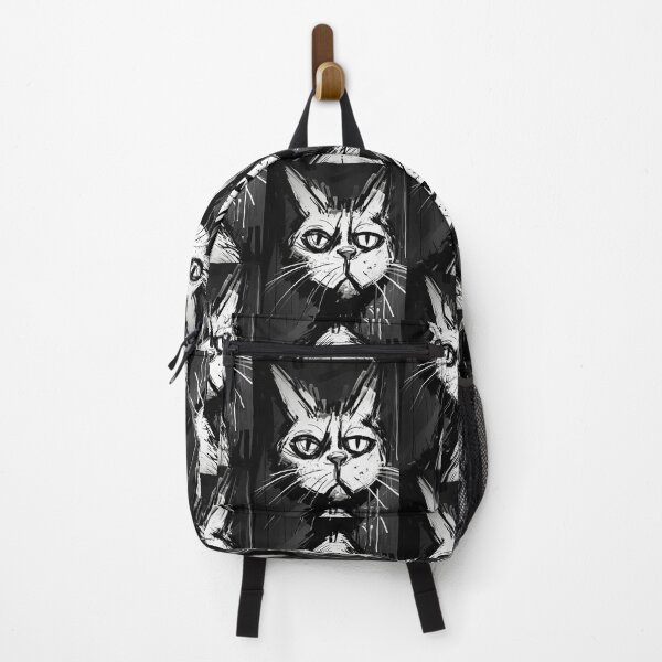 Item preview, Eccentric Cat: Unique Black and White Graphic designed and sold by Piotrek0001.