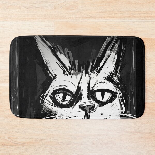 Item preview, Eccentric Cat: Unique Black and White Graphic designed and sold by Piotrek0001.