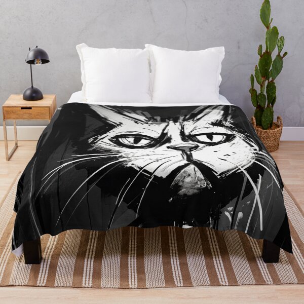 Item preview, Eccentric Cat: Unique Black and White Graphic designed and sold by Piotrek0001.