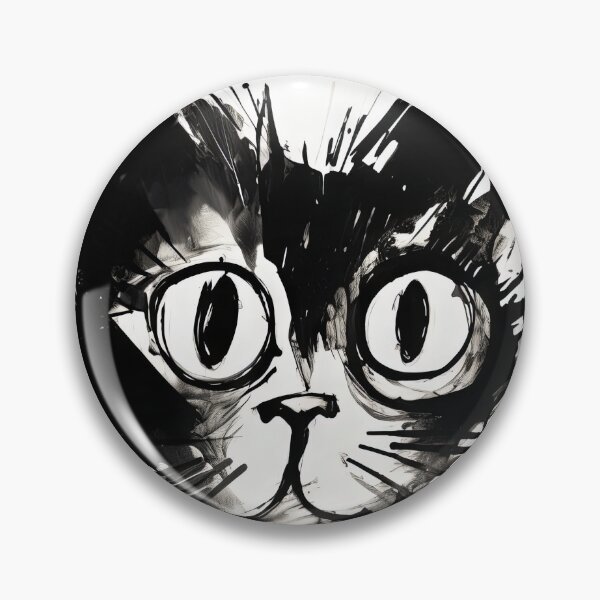 Item preview, Eccentric Cat: Unique Black and White Graphic designed and sold by Piotrek0001.