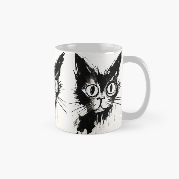 Item preview, Eccentric Cat: Unique Black and White Graphic designed and sold by Piotrek0001.